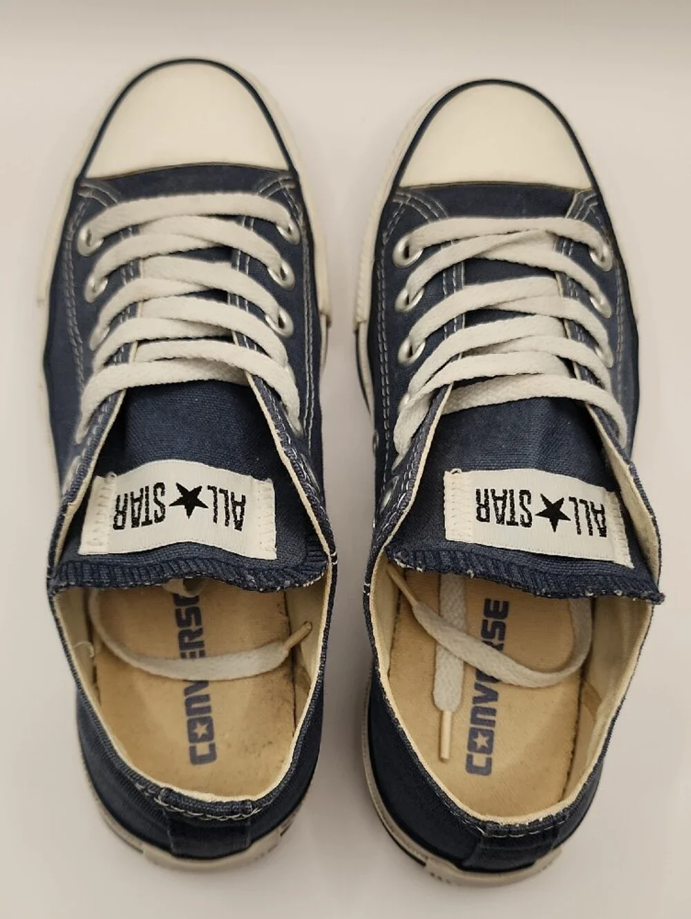 Old Converse All Star Low Top Sneakers — Navy Blue & White, 2012